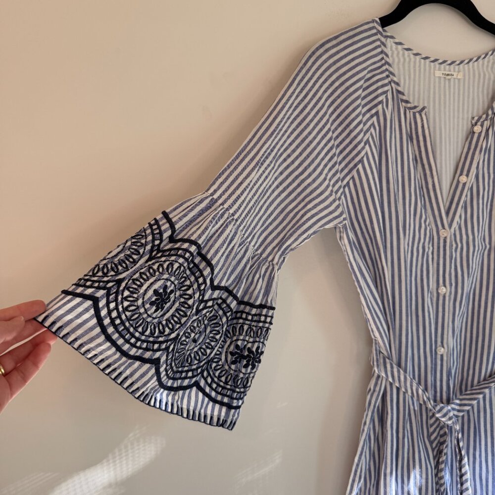 Tularosa Small Striped Button-Down Summer Dress - Picture 5 of 7